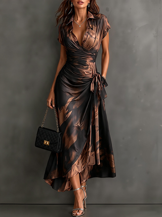 Rosalia | Printed Wrap Midi Dress