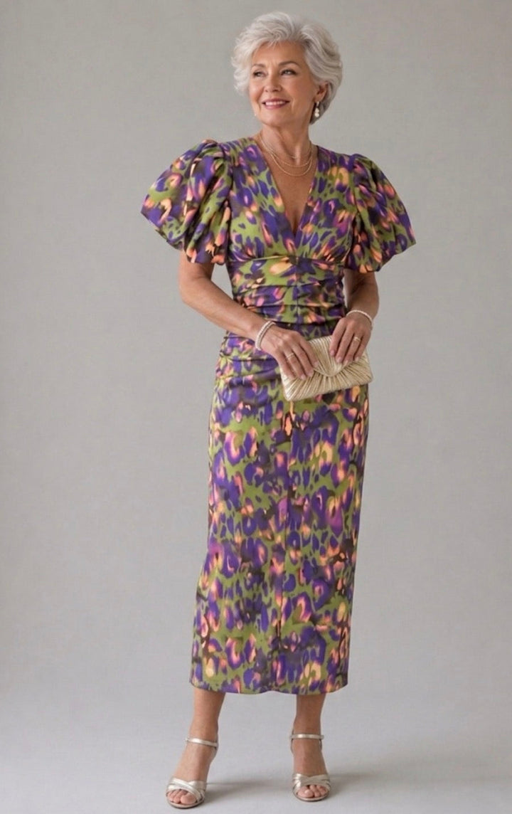 Vivian & Claire™ | Vivid Pleated Midi Dress