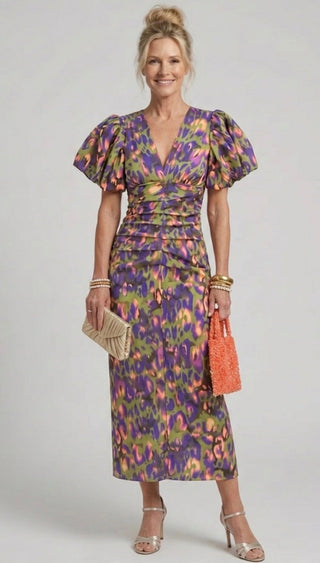 Vivian & Claire™ | Vivid Pleated Midi Dress