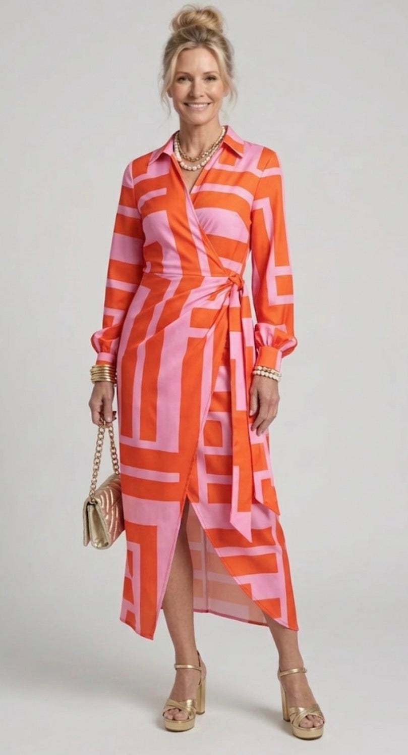 Vivian & Claire™ | Printed Wrap Dress