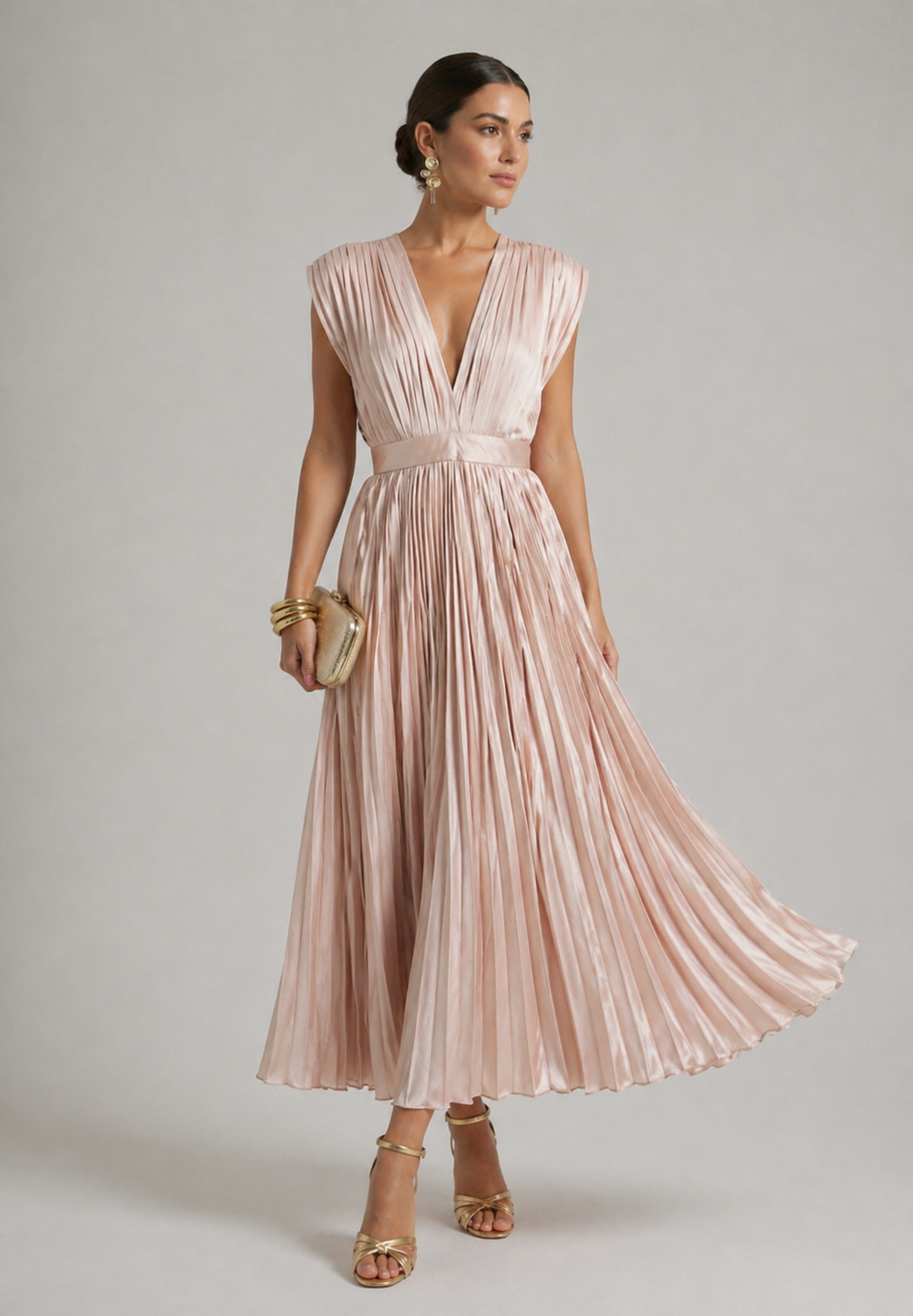 Vivian & Claire™ | Timeless Pleated Midi Dress