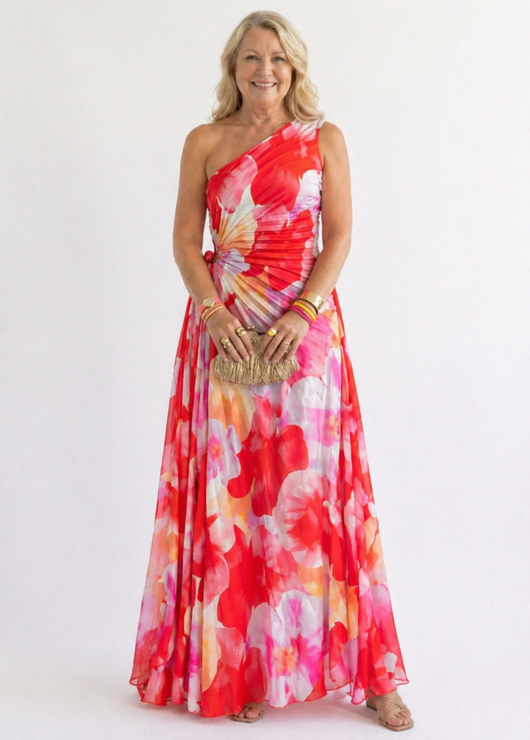 Vivian & Claire™ | Vibrant Tropical Evening Dress