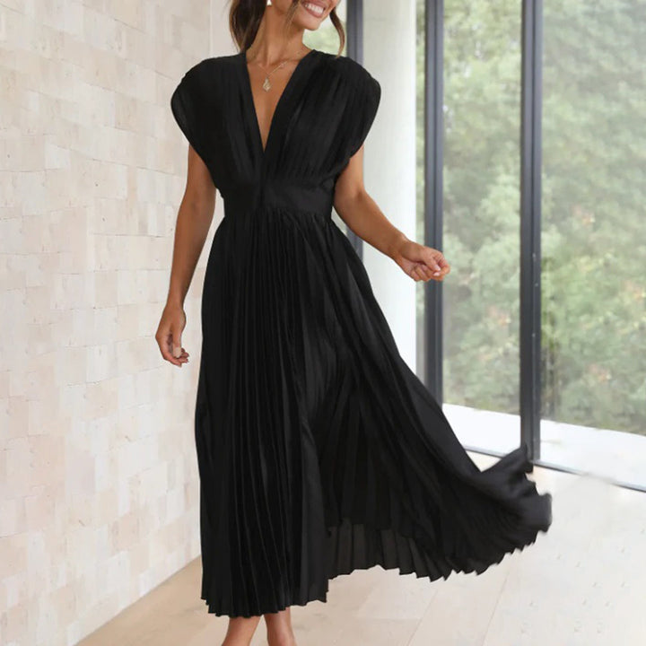 Vivian & Claire™ | Timeless Pleated Midi Dress