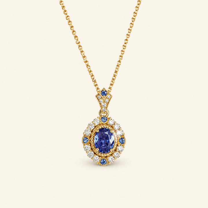 Celeste Sapphire Pendant Necklace