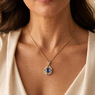 Celeste Sapphire Pendant Necklace