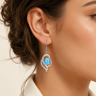 Loredana White Gold Sapphire Earrings