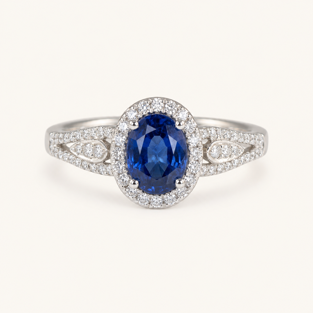 Leonora White Gold Sapphire Ring
