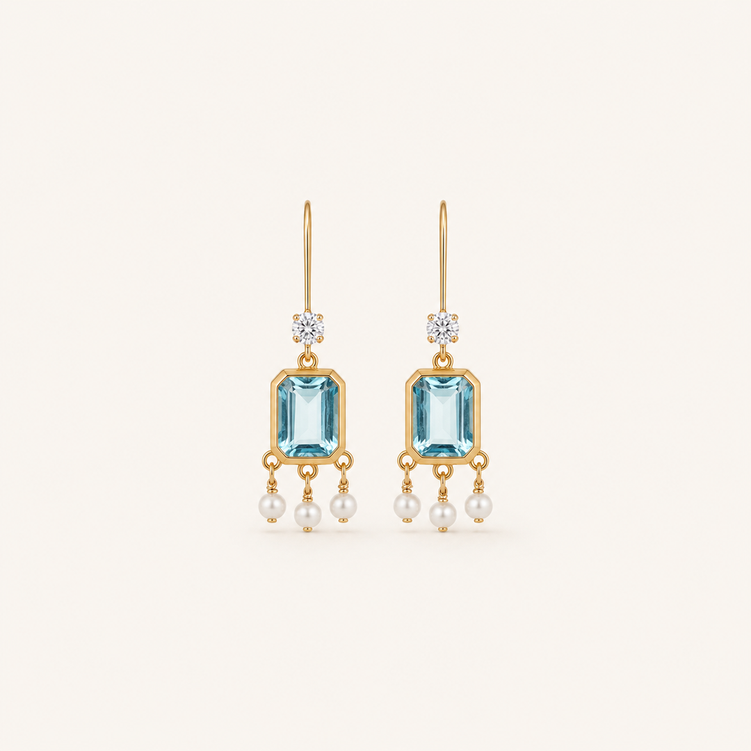 Veronica Gold Sapphire Earrings