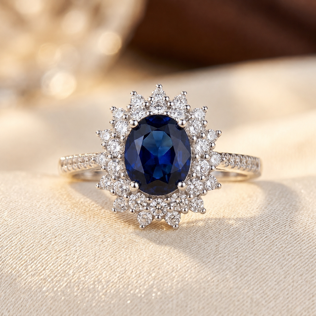 Aurora White Gold Sapphire Ring