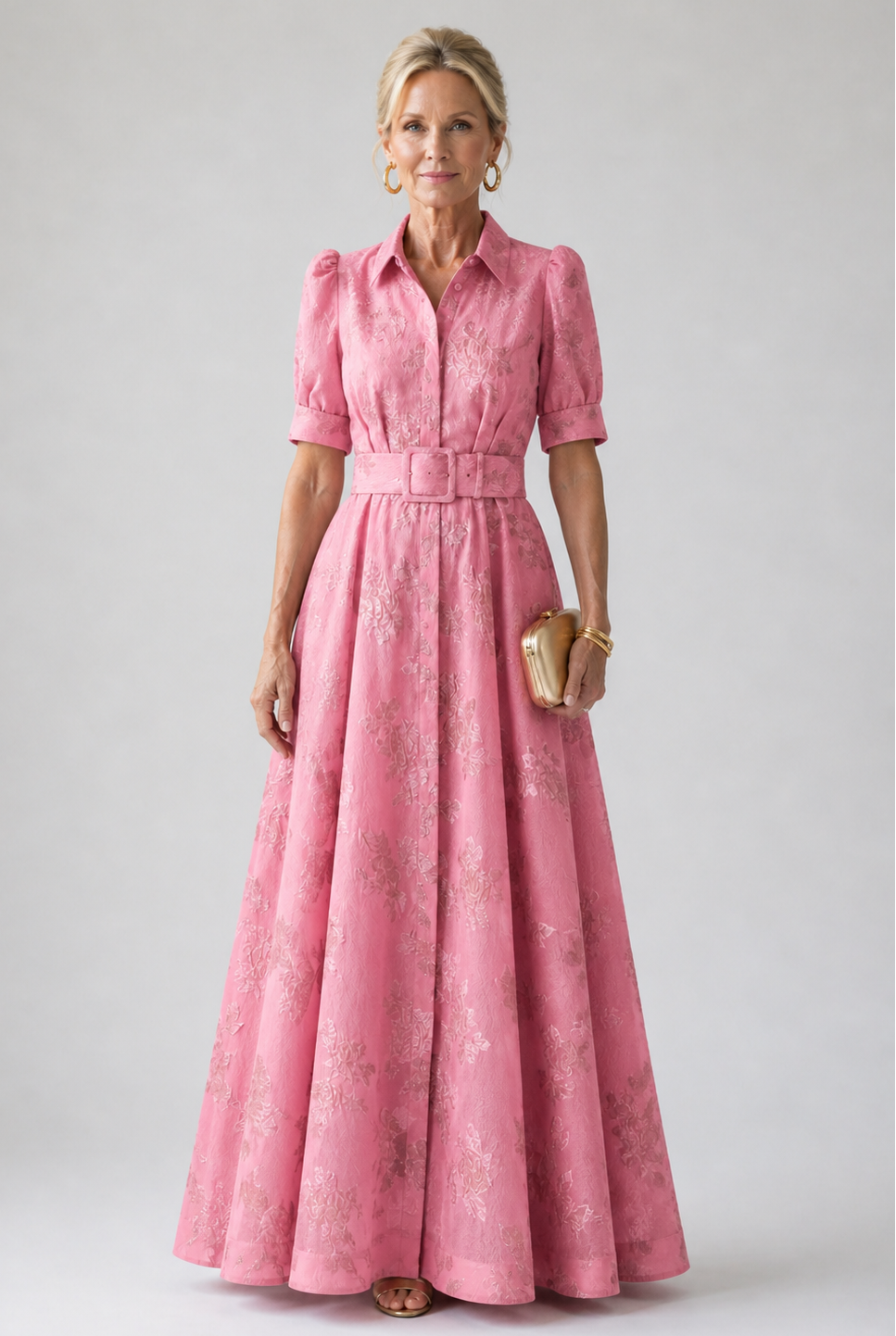 Vivian & Claire™ | Belted Floral Maxi Dress