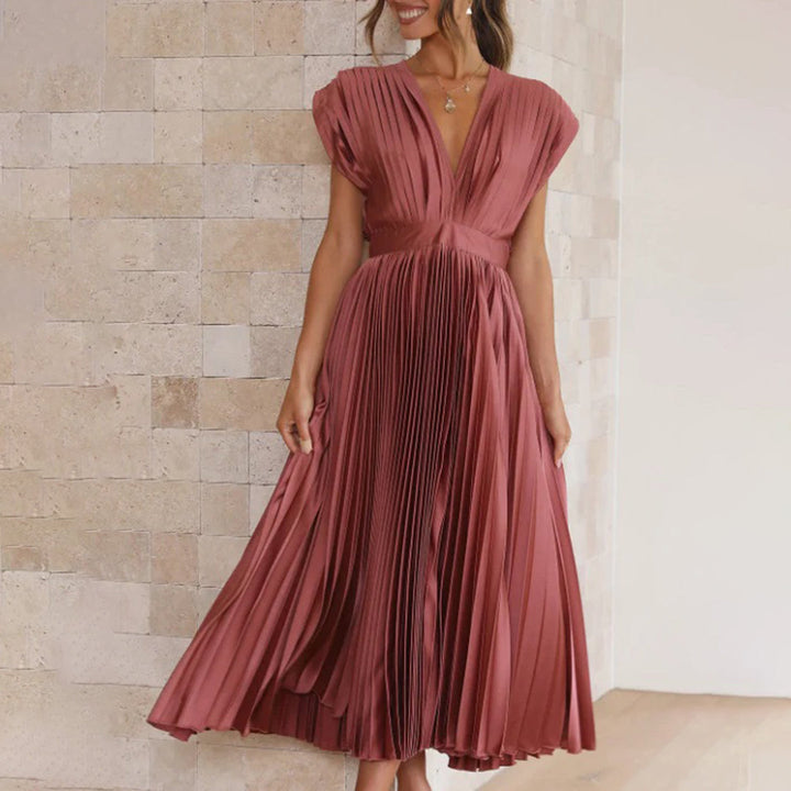 Vivian & Claire™ | Timeless Pleated Midi Dress