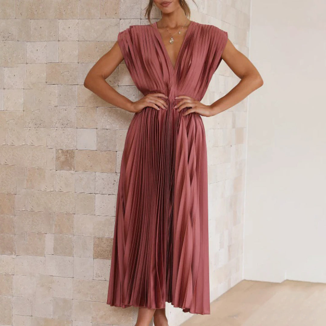 Vivian & Claire™ | Timeless Pleated Midi Dress