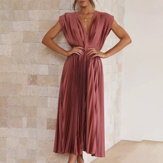 Vivian & Claire™ | Timeless Pleated Midi Dress