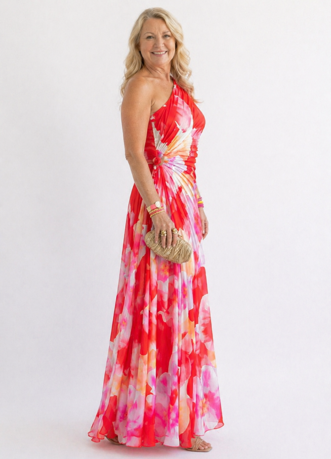 Vivian & Claire™ | Vibrant Tropical Evening Dress