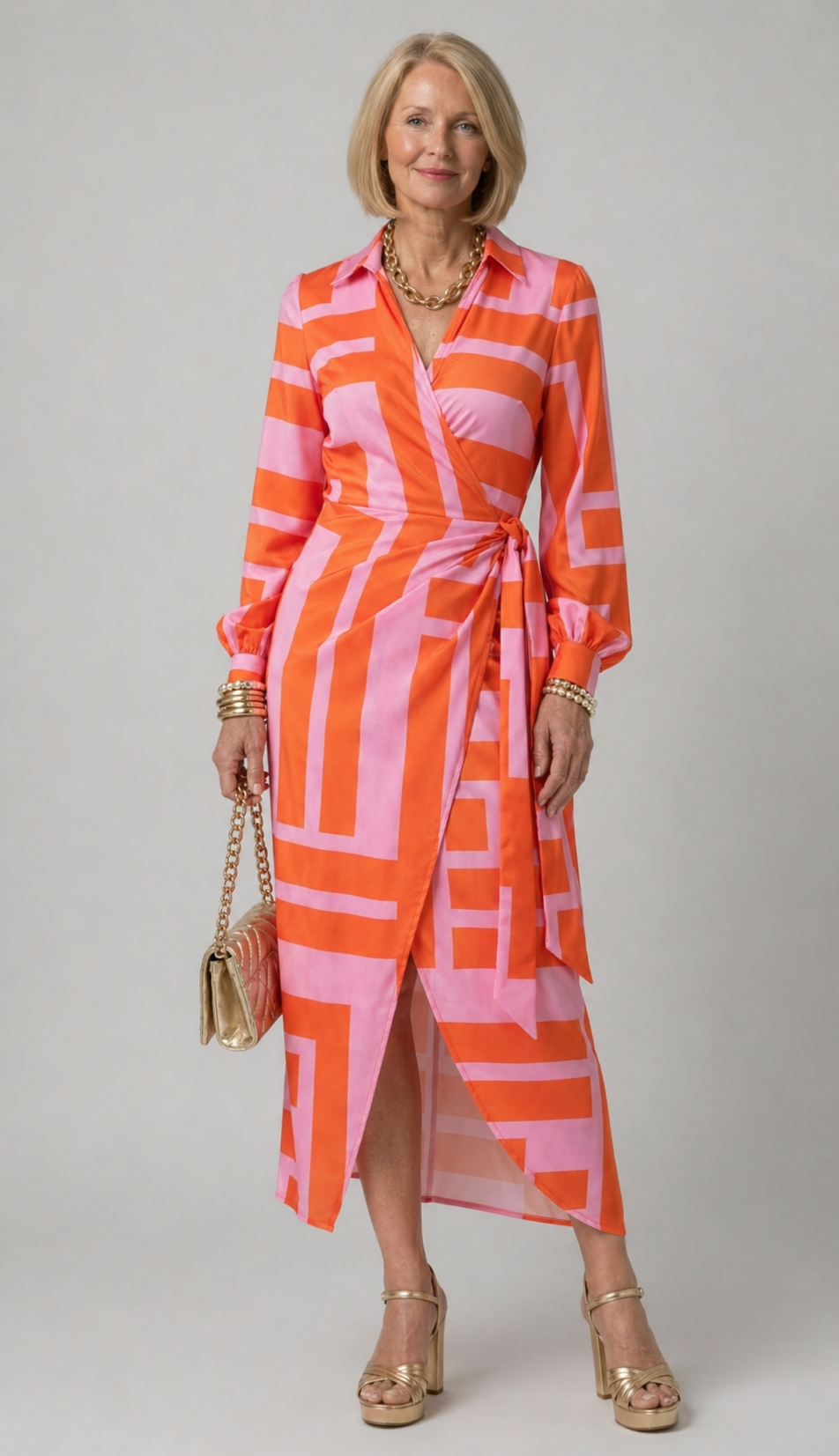 Vivian & Claire™ | Printed Wrap Dress