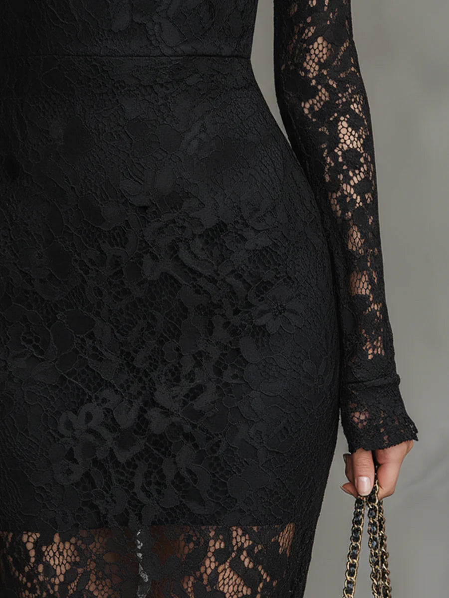 Diana | Stretch Lace Fishtail Maxi Dress