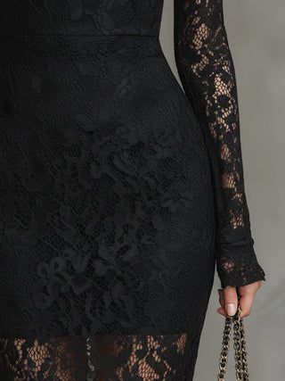 Diana | Stretch Lace Fishtail Maxi Dress