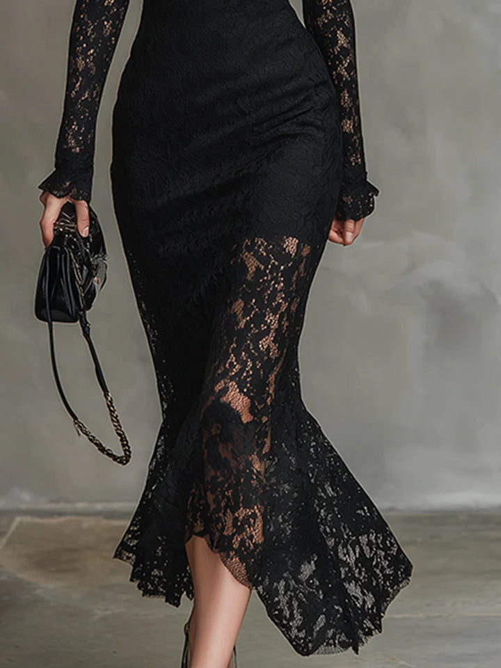 Diana | Stretch Lace Fishtail Maxi Dress