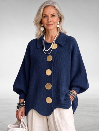 Karina - Oversized Collared Button Cardigan