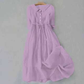 Matilda Clarke | Linen Midi Dress with Tie Waist For Women
