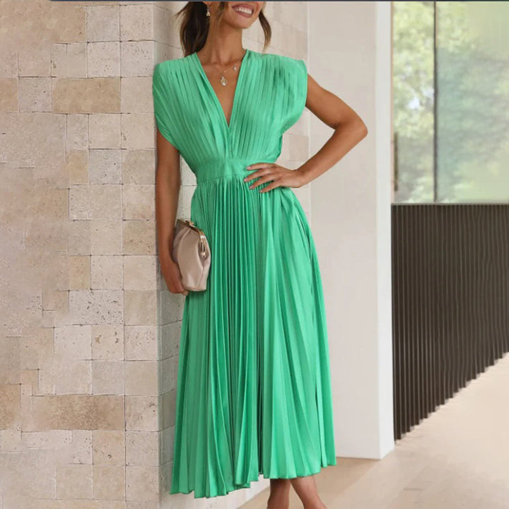 Vivian & Claire™ | Timeless Pleated Midi Dress
