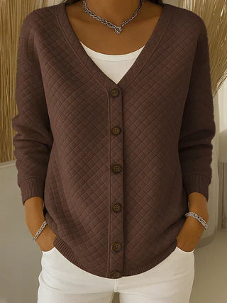 Laverne™ | Quilted Button-Front Cardigan
