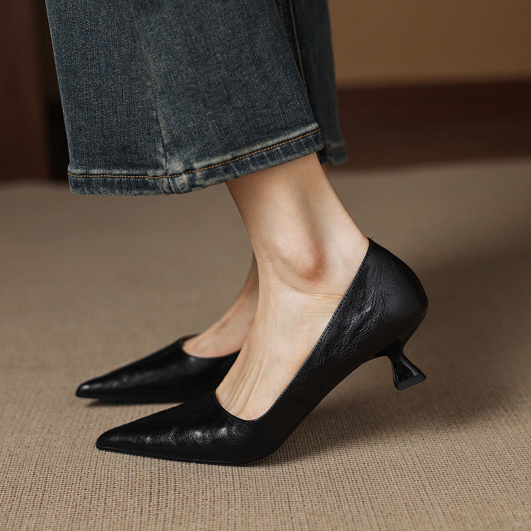 Michèle™ | Elegant Low Heel Court Shoes