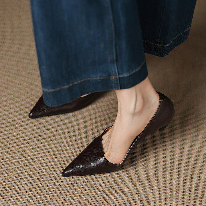Michèle™ | Elegant Low Heel Court Shoes