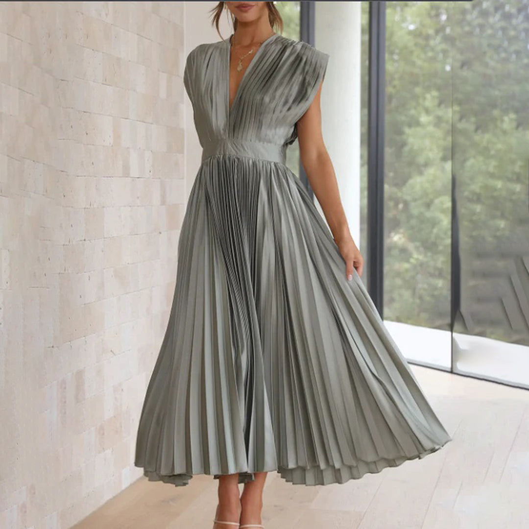 Vivian & Claire™ | Timeless Pleated Midi Dress