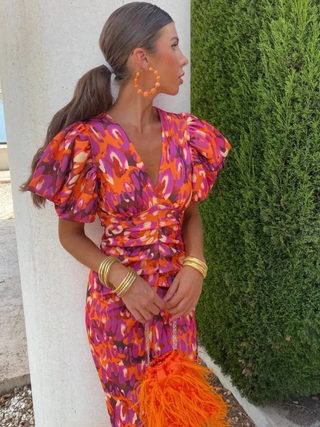 Vivian & Claire™ | Vivid Pleated Midi Dress