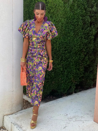 Vivian & Claire™ | Vivid Pleated Midi Dress
