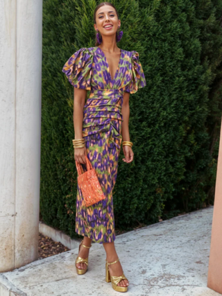 Vivian & Claire™ | Vivid Pleated Midi Dress