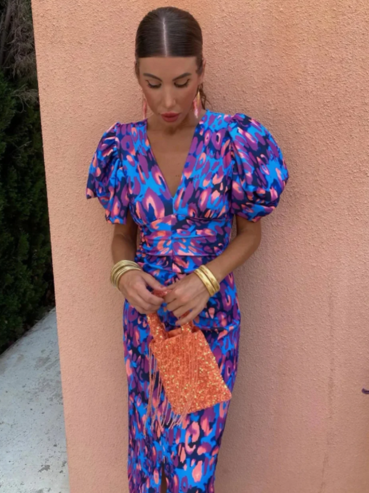 Vivian & Claire™ | Vivid Pleated Midi Dress