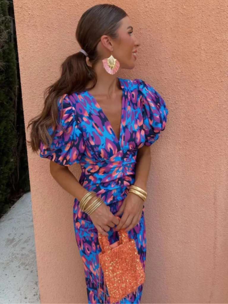 Vivian & Claire™ | Vivid Pleated Midi Dress