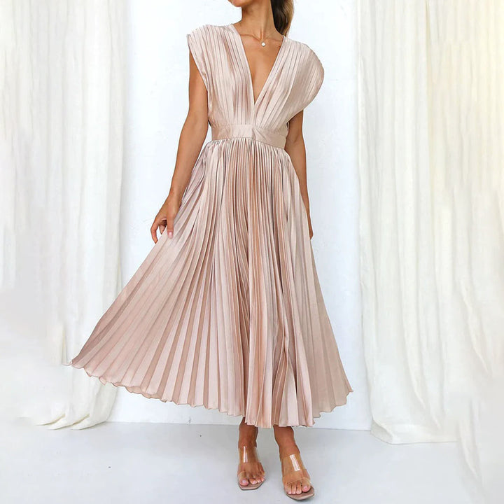 Vivian & Claire™ | Timeless Pleated Midi Dress