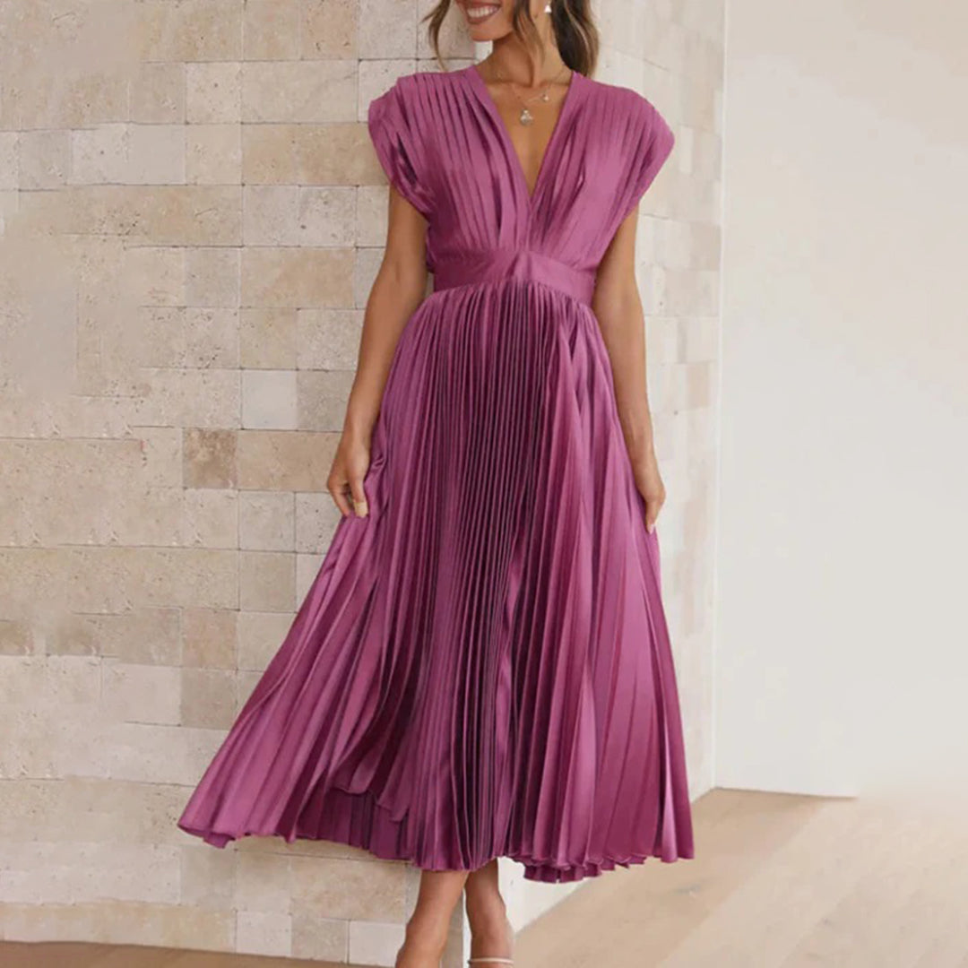 Vivian & Claire™ | Timeless Pleated Midi Dress