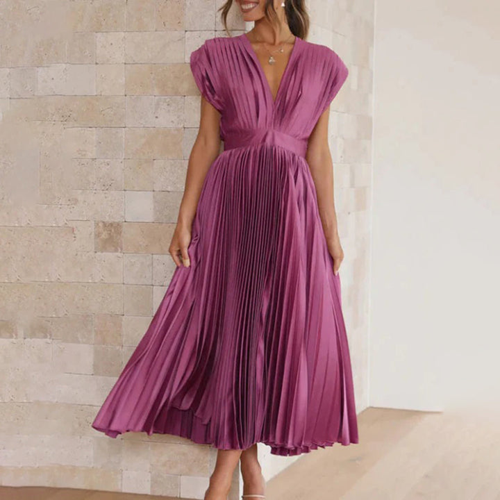 Vivian & Claire™ | Timeless Pleated Midi Dress