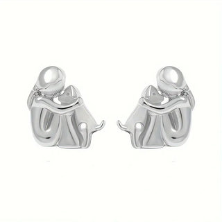 Silver and Gold Two-Tone Hug Earrings
