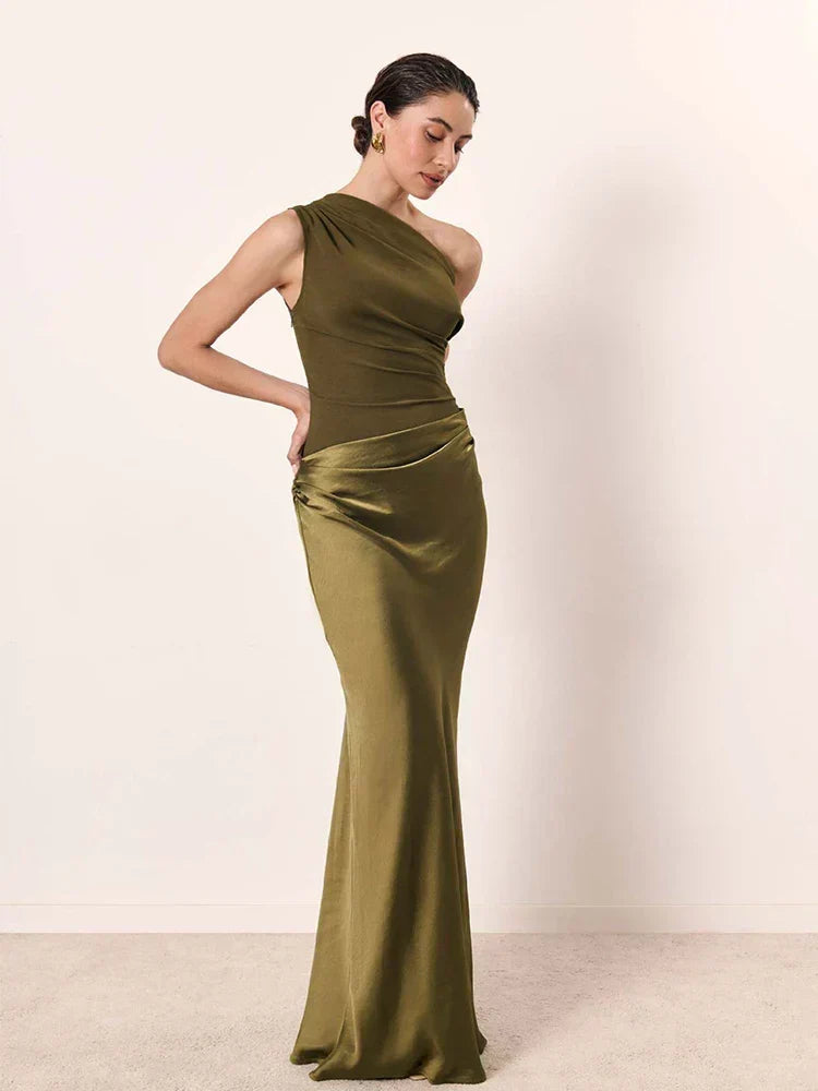 Vivian & Claire™ | Maxi Dress with a Guilt in Satin