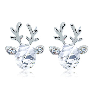 Festive Reindeer Crystal Stud Earrings