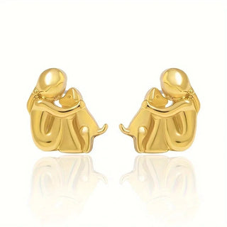 Silver and Gold Two-Tone Hug Earrings