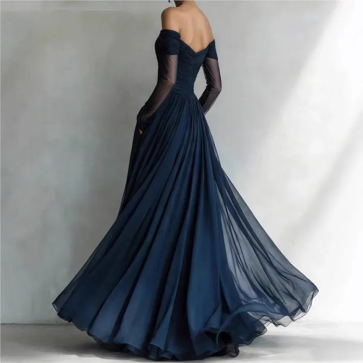 Eleonora | Off-Shoulder Mesh-Inset Maxi Dress