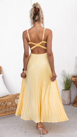 Vivian & Claire™ | Pleated V-Neck Maxi Dress