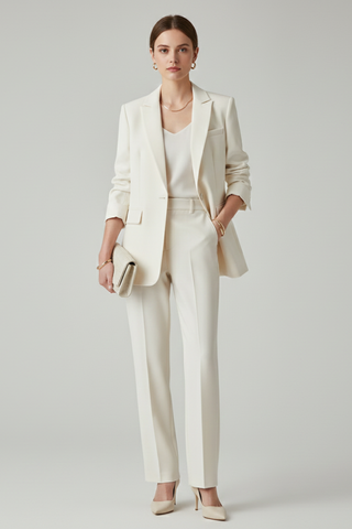Women’s Blazer Set with Defined Shape and Straight-Leg Trousers