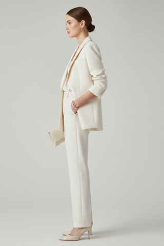 Women’s Blazer Set with Defined Shape and Straight-Leg Trousers