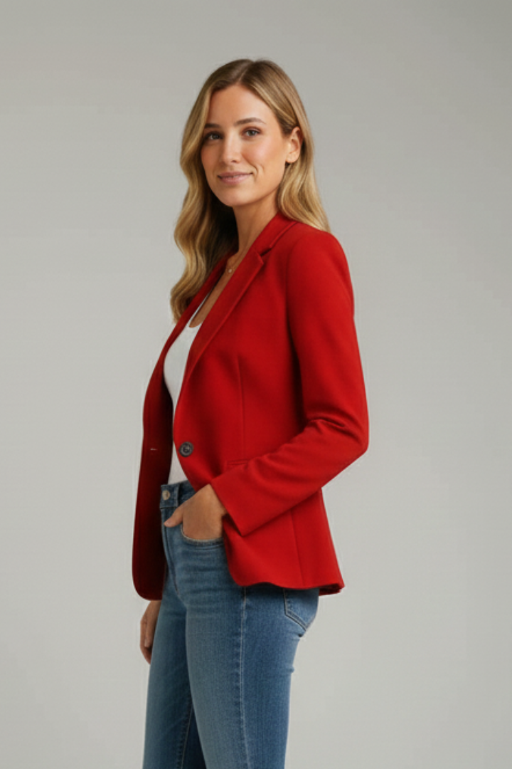 Women’s Blazer with Notched Lapel and Single Button