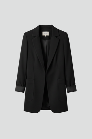 Women’s Blazer with Open Front and Structured Lapel