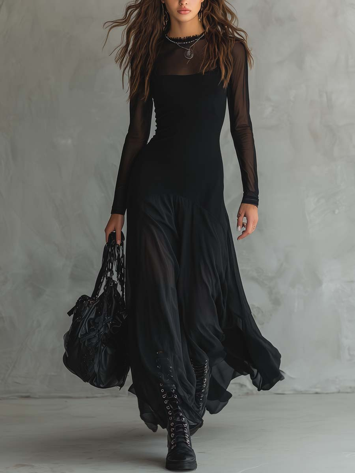 Noemi | Flared Tulle Maxi Dress