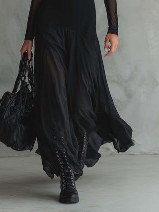 Noemi | Flared Tulle Maxi Dress