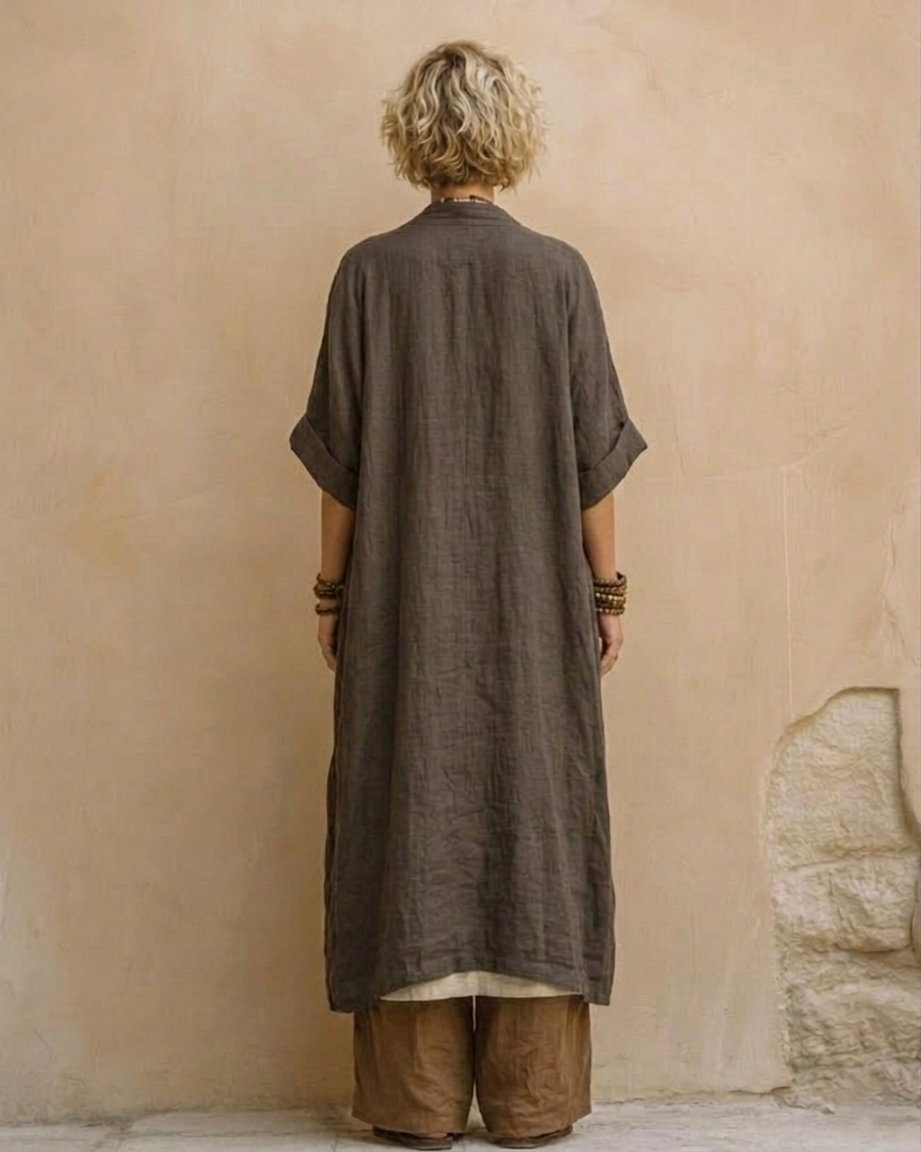 Giulia™ | Nomadic Bohemian 3-Piece Set in Dark Grey and Brown with Tribal Pattern